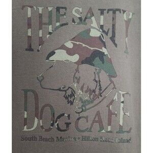 Salty Dog Cafe Camo Graphic T Shirt Army Green Unisex Size M